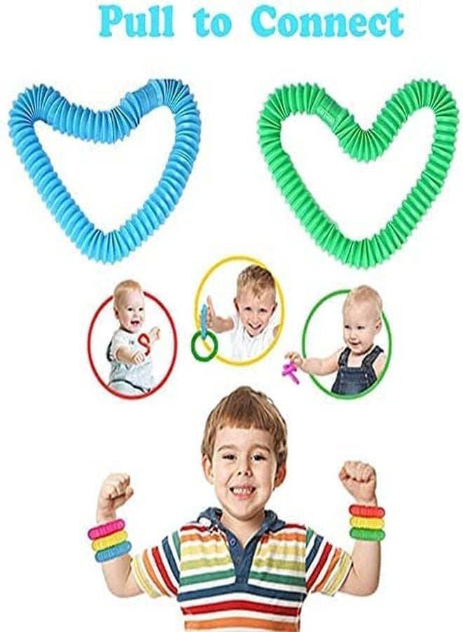 Jukusa 12 Pcs Flexible Pop Tube Toys for Kids Stress Anxiety Relief Sensory Bendable Stimming Toy Adjustable Pop Sound Ring Connection (Multicolor) - Image 2